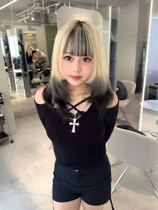 セミロング カラー GEM/ハイトーン /名駅/kanaeのヘアスタイル