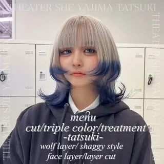 ミディアム 🫧ハイトーン特化 🐺矢島タツキ🐺のヘアスタイル