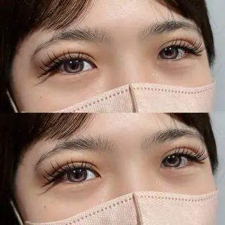 マツエク・マツパ レイヤー/顔周り/透 明感カラー/うる艶のヘアスタイル