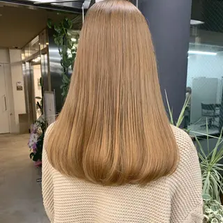 セミロング カラー 透明感/オリーブ/ グレージュ/YUKAのヘアスタイル