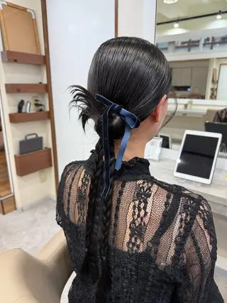 ロング ヘアアレンジ 韓国風パーマ/ヘア セット/店長みづきのヘアスタイル