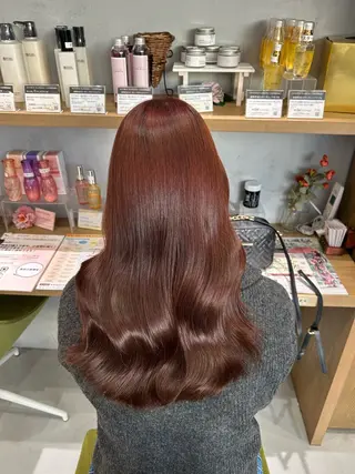 カラー 🌷韓国顔周りカット ×艶カラーaki🌷のヘアスタイル