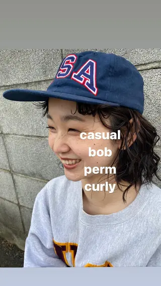 ショート カラー パーマ ヘアアレンジ パーマ指名No1 /namiのヘアスタイル