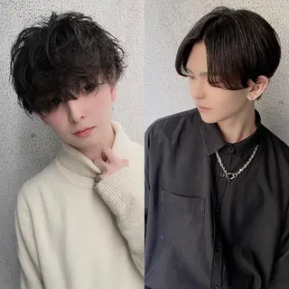 ミディアム パーマ メンズ メンズサロン【owl 心斎橋】難波/アメ村のヘアスタイル