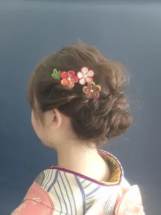 ミディアム カラー ヘアアレンジ EMANON天神所属・Hitomi Ezakiのヘアスタイル