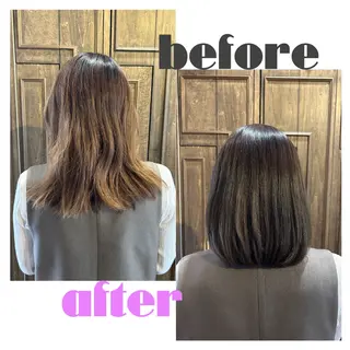 ショート カラー 髪質改善/ボブ/暖色 /𝙨𝙤𝙧𝙖のマツエク・マツパデザイン