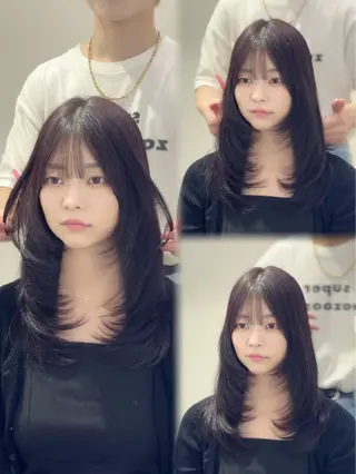 セミロング YUZU🎀顔まわり ×レイヤーカットのヘアスタイル