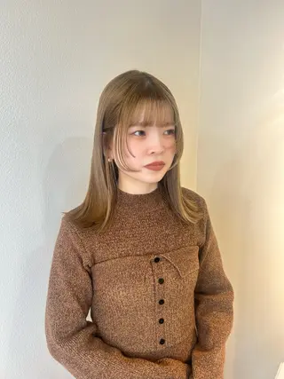 ミディアム 柔らかカラー🤎 luna🧸🤎のヘアスタイル