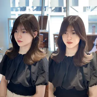 ミディアム カラー ヘアアレンジ 顔周り&ミディアム 特化/池袋/kokiのヘアスタイル