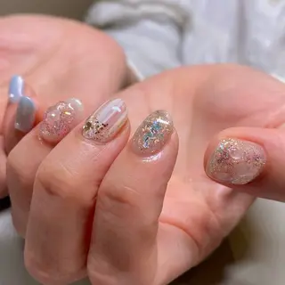 ネイル amuse 手書きニュアンスのネイルデザイン