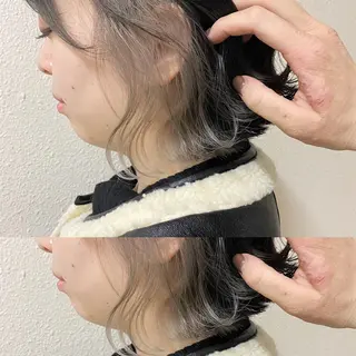 ミディアム カラー ツキノキ ミナのヘアスタイル