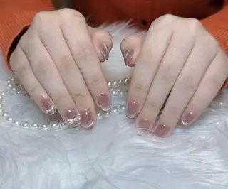 ネイル RAFFINE 月🦋🩵のネイルデザイン