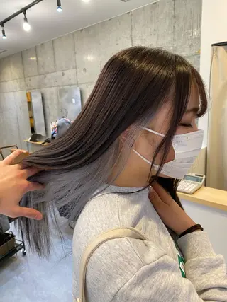 セミロング カラー sunc所属・梅田l大人韓国ヘア レイヤー×艶カラーのヘアスタイル