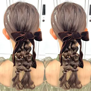 ロング ヘアアレンジ ヘアメ🎀推しカラー 🥣横浜/しほ🧸のヘアスタイル