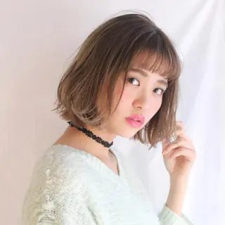ミディアム カラー パーマ 羽田 ひろむのヘアスタイル