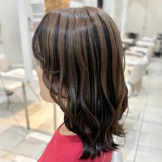 ミディアム カラー ブリーチ/ヘアセット 【𝙍𝙞𝙣𝙤】のヘアスタイル