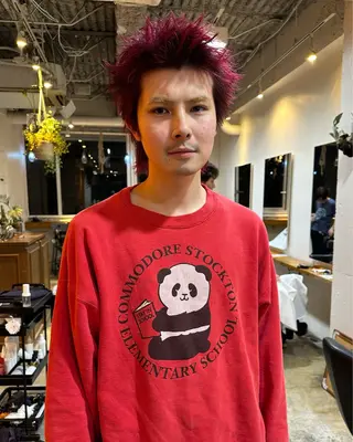 ショート カラー メンズ グランジヘア 無造作ヘアHYUGAのヘアスタイル