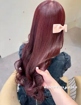 ロング カラー TinkerLip  ティンカーリップ所属・艶暗髪 ピンクカラー 似合わせカット 栄のヘアスタイル