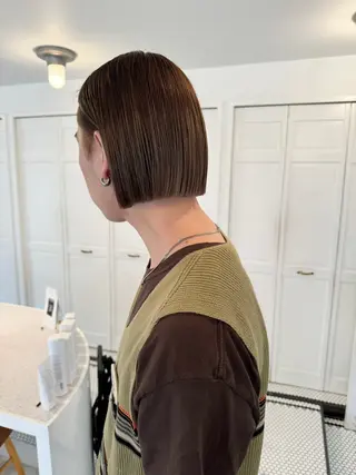 ミディアム カラー ブリーチカラー🎀 韓国風/寺門美優のヘアスタイル