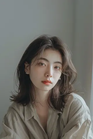 ミディアム 新宿/韓国レイヤー/ 顔まわり/メンズヘアのヘアスタイル