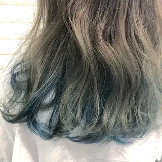 ミディアム カラー パーマ 髪質改善、エクステ 山口卓哉のヘアスタイル