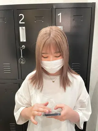 セミロング カラー 田中   麗彩也のヘアスタイル