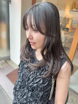 セミロング カラー 安永 涼のヘアスタイル