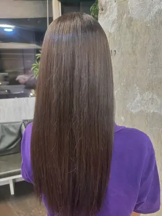 ロング パーマ うるつやストレート パーマ🫧ちひろ🫧のヘアスタイル