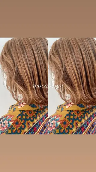 セミロング カラー ヘアアレンジ 🌻Insta指名 NO.1🌻Shoのヘアスタイル