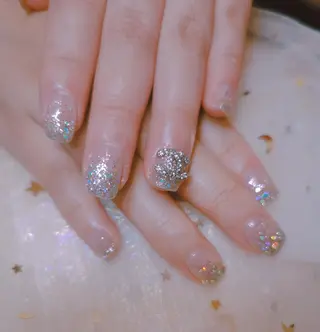 ネイル フィルイン、長さ出し 深爪矯正のネイルデザイン