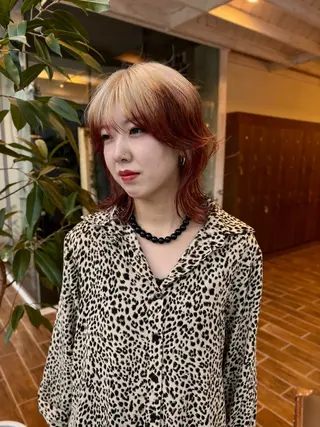 ミディアム カラー ハイトーン/デザイン カラー/るいのヘアスタイル