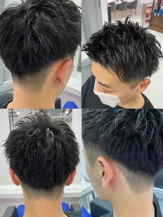 ショート カラー パーマ ヘアアレンジ メンズ 🔥メンズパーマ特 化🔥渡辺一翔🔥のヘアスタイル