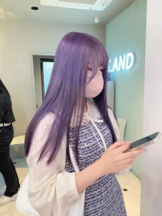 ミディアム ブリーチ✖️ 縮毛LANDのヘアスタイル