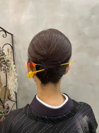 ミディアム ヘアアレンジ 【ピンク/韓国ヘア/ ヘアセット】亜海のヘアスタイル