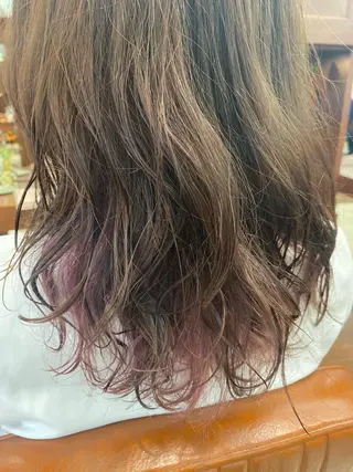 ミディアム パーマ 長谷川 礼子のヘアスタイル