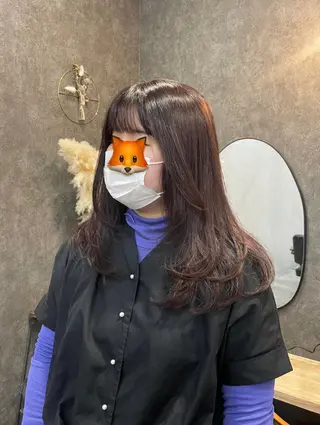 セミロング カラー いなみね はるきのヘアスタイル