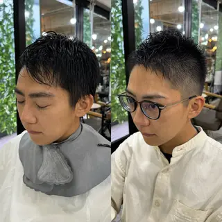 ショート メンズ 韓国風　くすみカラー パーマKOUKIのヘアスタイル