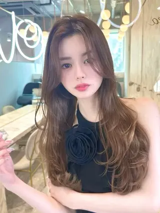 セミロング カラー 新宿/韓国レイヤー 髪質改善カラー/角所のヘアスタイル