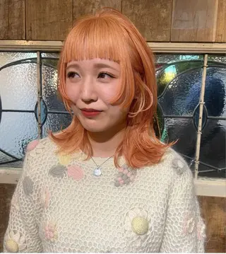 ミディアム ブリーチ/ハイトーン 心斎橋/honokaのヘアスタイル