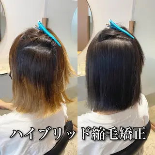 ミディアム カラー パーマ ブリーチ縮毛矯正/ デサキ ショウヘイのヘアスタイル