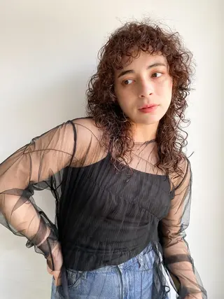 ミディアム パーマ カラー CEINE PATHのヘアスタイル