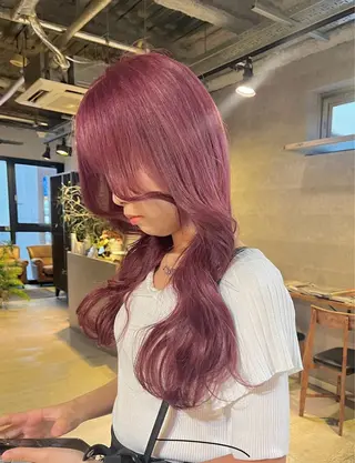 ロング カラー the OSCAR所属・韓国ヘアスタイリスト Harukaのヘアスタイル