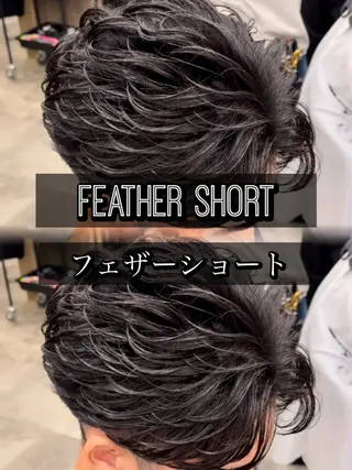 パーマ メンズ センターパート/フェ ザー🔥SHUYAのヘアスタイル