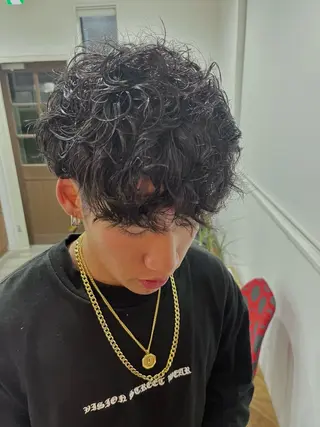 パーマ メンズ SASAnagano 岩下サードゥのヘアスタイル