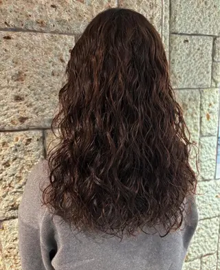 ロング パーマ オト/レイヤー/ Wカラー/メンズのヘアスタイル