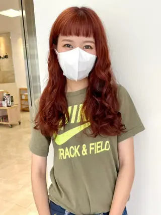 ロング カラー パーマ ヘアアレンジ 🍒KIKUCHI KANAE🍒のヘアスタイル