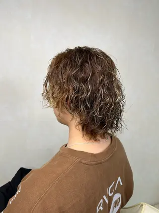 ミディアム カラー パーマ メンズ メンズ特化✨パーマス タイル大得意安田海斗のヘアスタイル