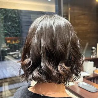ショート パーマ 韓国風パーマ🌿コテ 巻き風パーマ/るいのヘアスタイル