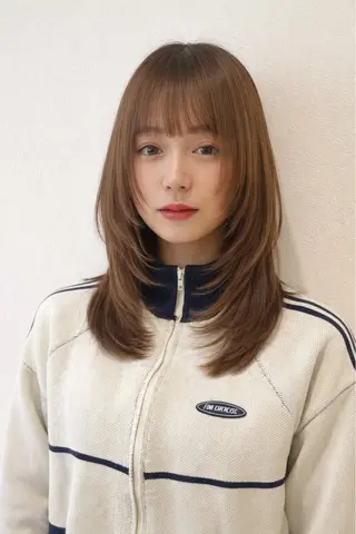 セミロング 映える顔まわり/前髪 特化 💗 ユキマのヘアスタイル