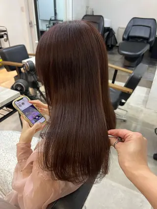 セミロング カラー 🥀韓国ヘア🥀 宮津真菜のヘアスタイル